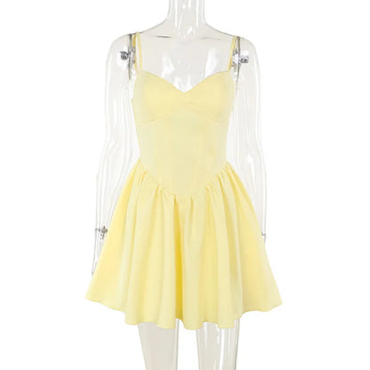 Summer 2025 new waist cinching slimming short skirt sexy suspender A-list dress for women