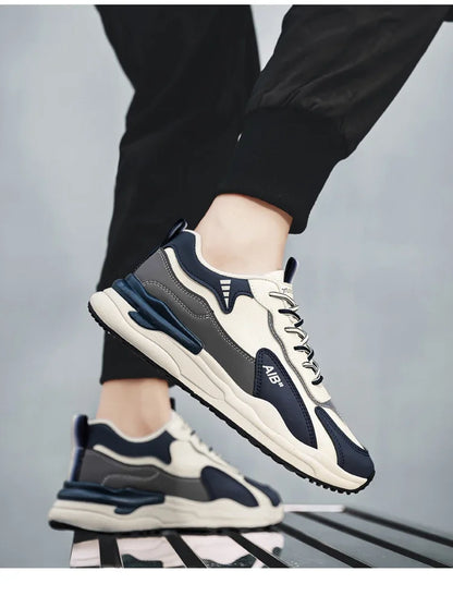 Summer Men's Shoes New Breathable Leather Face Casual Sports Shoes Korean Trendy Versatile Thick Bottom Shoes Casual Old Dad Sho