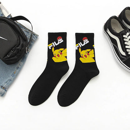 Bandai Pokemon cartoon socks men women Christmas Halloween Hip Hop Street Fashion Inspired Novelty Funny Casual Crew Socks