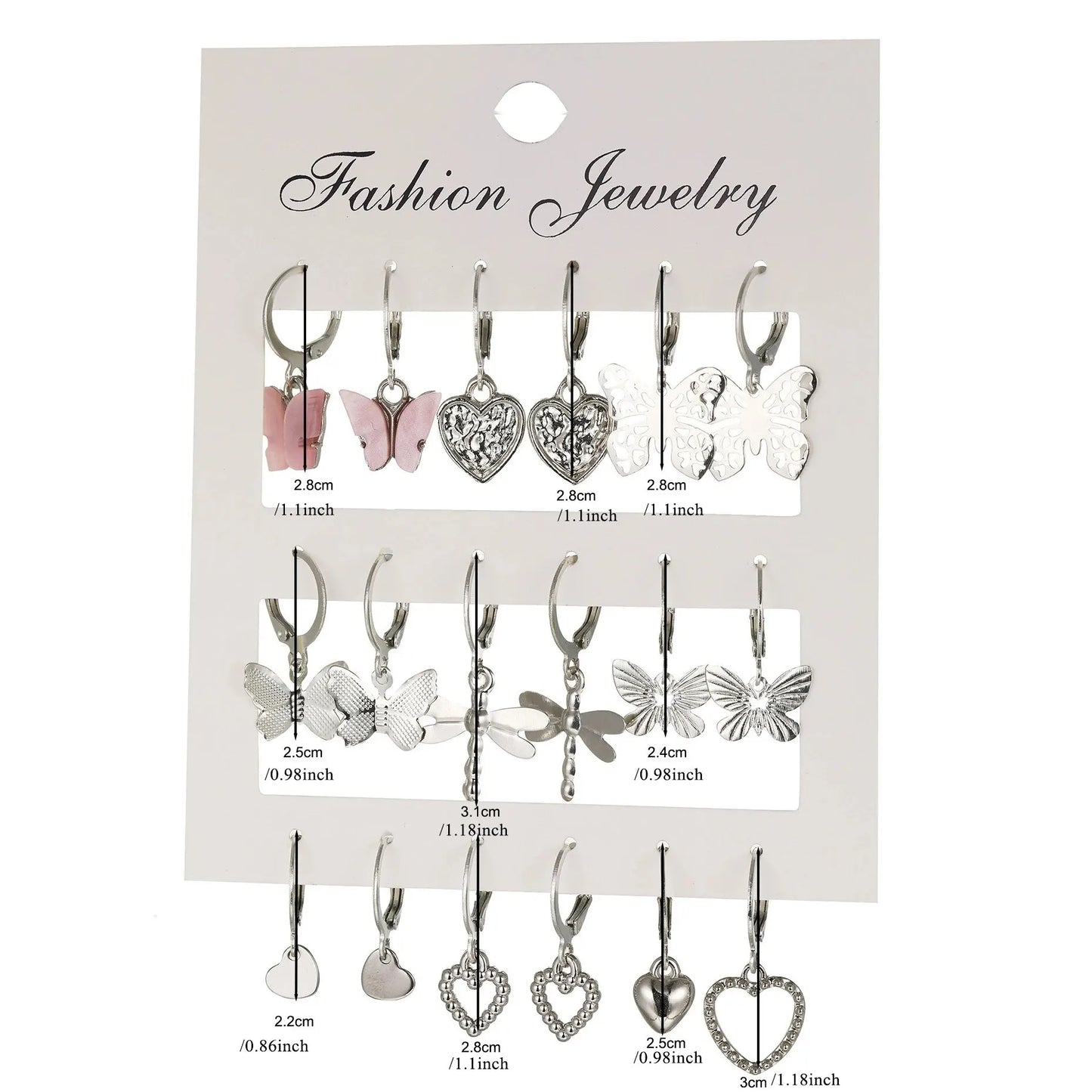 36 Piece Set of Fashionable And Caring Butterfly Hollow Pendant Earrings Set For Women's Daily Parties Giving Girlfriends Gifts