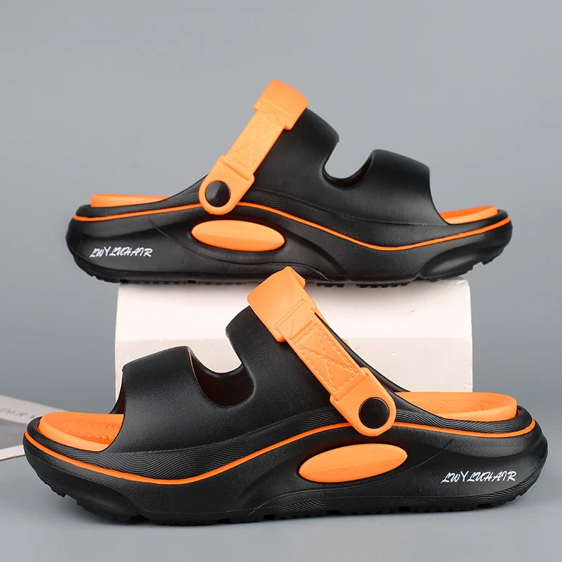 Summer Men's Outdoor Sandals Slippers Beach Comfortable Slides Soft Clogs Men Casual Water Garden Shoes Men Women Beach Sandals
