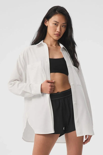 2025 AL Shirt Ladies Sport Fitness Sport Loose Comfortable pocket Shirt Jacket Fashion Versatile Summer Sun Protection shirt top