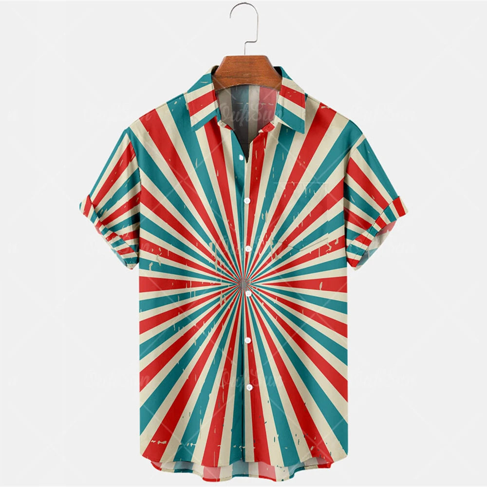 Summer 2024 Men's Short Sleeve Shirts Elegant Design Hawaiian Clothing Classic Fashion Tops