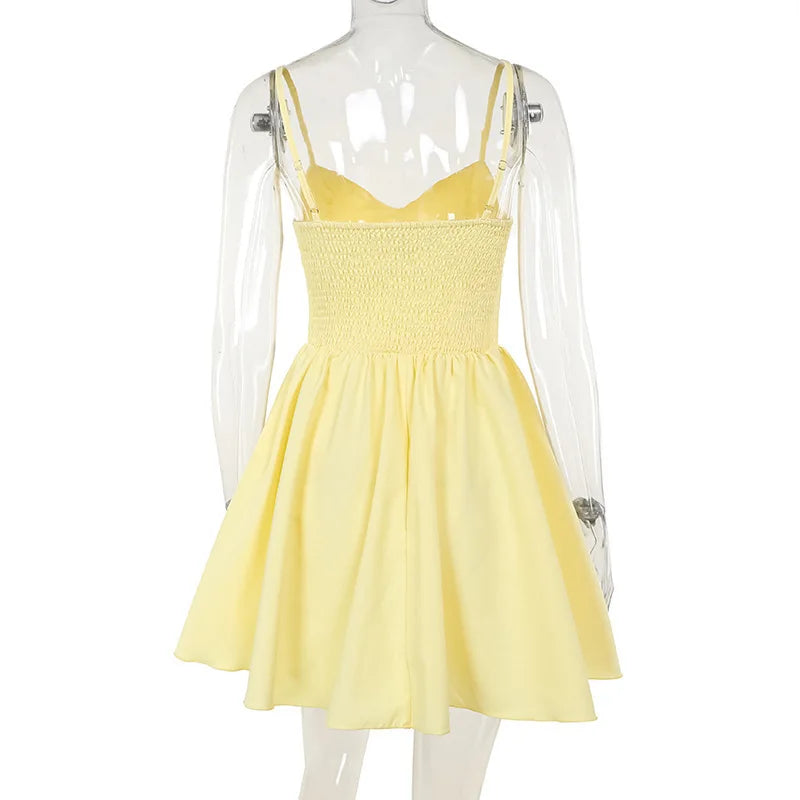 Summer 2025 new waist cinching slimming short skirt sexy suspender A-list dress for women