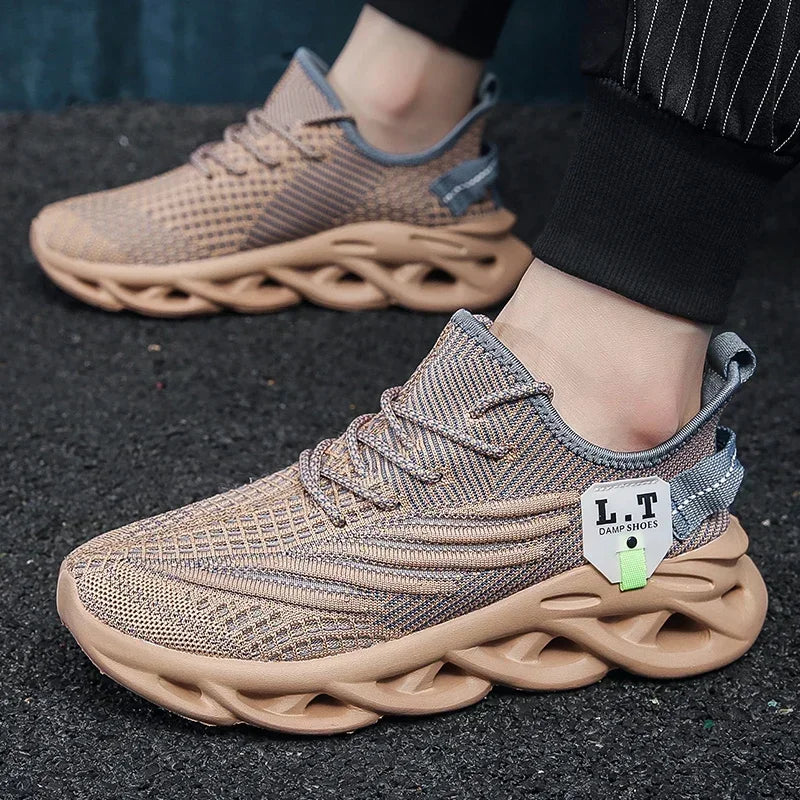 YRZL Casual Sneakers Men's Runing Shoes Outdoor Big Size Lightweight Breathable Mesh Increase Comfortable Sports Shoes for Men
