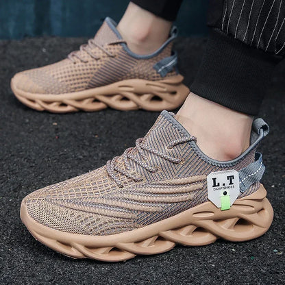YRZL Casual Sneakers Men's Runing Shoes Outdoor Big Size Lightweight Breathable Mesh Increase Comfortable Sports Shoes for Men