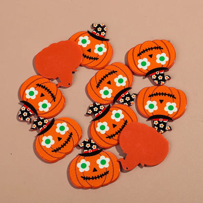 10pcs/lot Halloween Cute Charms Creative Ghost Pumpkin Acrylic Print Pendant for DIY Jewelry Making Necklace Earring Accessories
