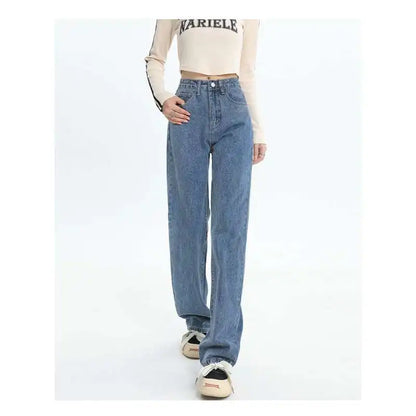 Spring And Summer New High Waisted Slim Jeans For Women Niche Casual Loose Thin Floor Pants Wide Leg Pants Trendy Pants