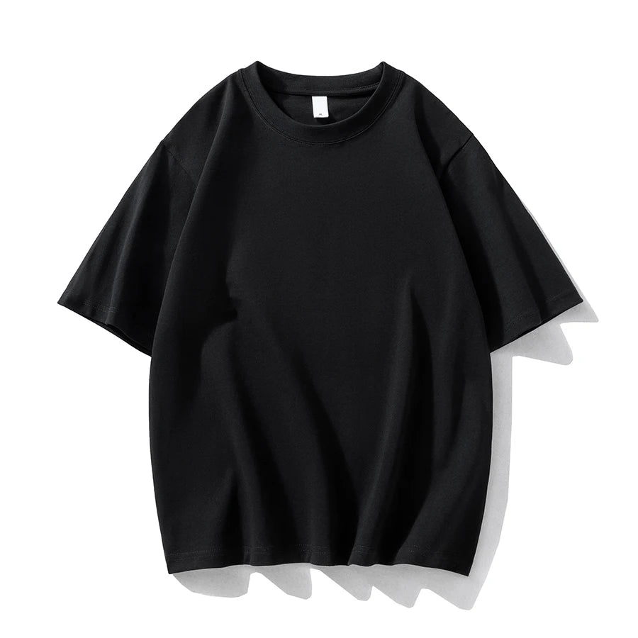 WAVLATII New Women Men 100% Cotton T shirts Female 280 GSM Khaki Casual Oversize Tees Unisex White Basic Tops for Male WT2477