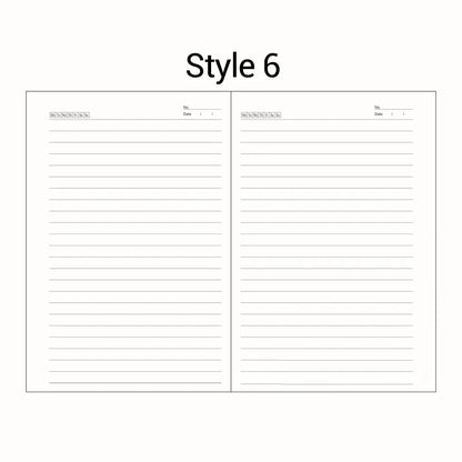 A5 A6 Loose Leaf Notebook Refill Spiral Binder Inner Page Diary Weekly Monthly Planner To Do List Line Dot Grid Inside Paper