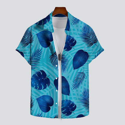 2025 Hawaiian men's summer designer shirts 3d print tropical plants print Hawaiian shirts casual summer short sleeve fashion