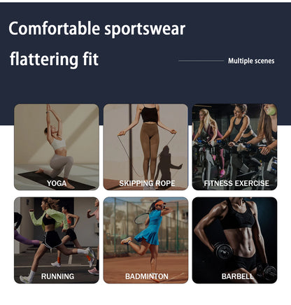 2PCS Yoga Suit Sports Set Women Quick-Drying Gym Set Women Tracksuit Running Workout Long Sleeve Sports Shirt Yoga Clothing