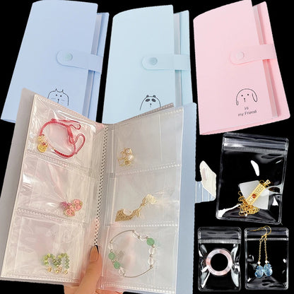 Anti-oxidation Jewelry Storage Albums Desktop Drawer Organizer BoxesTransparent Necklace Bracelet Ring Book Holder Jewelry Bag