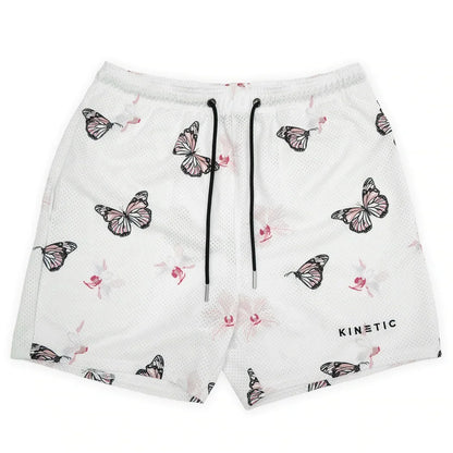 Summer New men short pant Rose Design Casual Shorts Street Hip Hop Fitness Polyester Fast Dry Breathable Embroidery Men Shorts