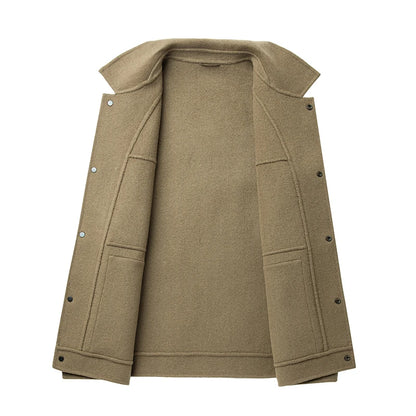 2024 Autumn/Winter New Double sided Woolen Coat High end Fabric Korean Edition Fashion Pure Handmade Woolen Coat Work Style