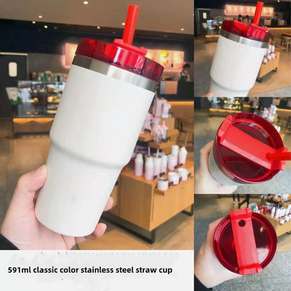 2025-304 stainless steel  ice bar water cup handle vacuum vacuum cup New large capacity coffee car car cup20OZ