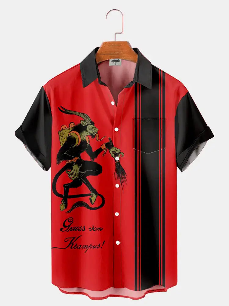 2024 New Men's Short Sleeve Shirt Flowing Art Print Hawaiian Lapel Casual Top Fashionable And Comfortable