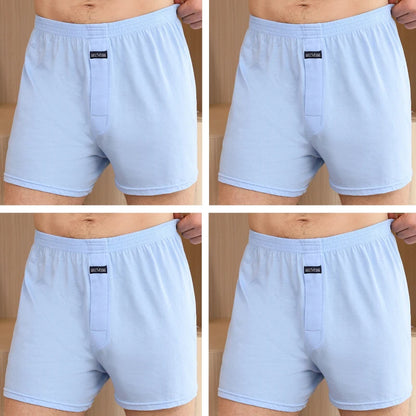 4pcs Male Arrow Pants Men Cotton Boxers Shorts Loose Mid-Waisted Men's Plus Size Underwear Homewear Comfortable Panties