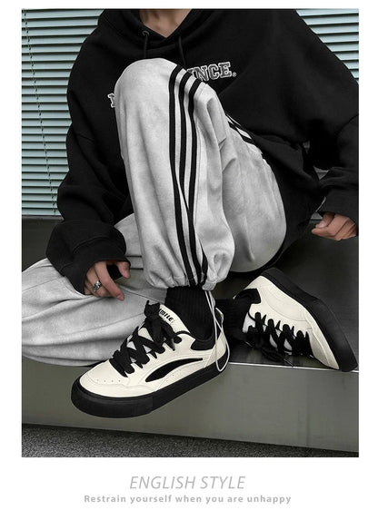 2025 Chunky Sneakers  Autumn Fashion Low Top Lace Up Running Shoes Comfortable Flat Casual Walking Shoes Tenis Masculino