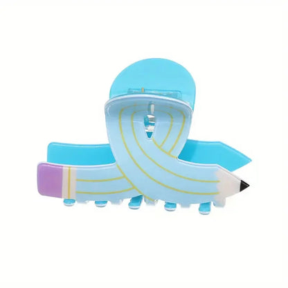 1pc candy color simulation pencil shark clip cute hair clip creative back of the head hair clip ponytail clip