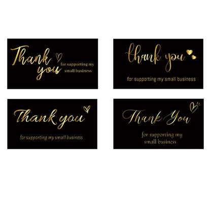 10-50pcs Black Bronzing Thank You Card Greeting Thank You Thank You For Your Order Business Greeting Cards Invitations Gift Card