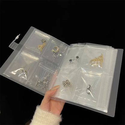 Anti-oxidation Jewelry Storage Albums Desktop Drawer Organizer BoxesTransparent Necklace Bracelet Ring Book Holder Jewelry Bag
