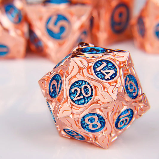 Solid Metal Dice Set for DND Games, Colorful Premium Metal Polyhedral Dice for Tabletop RPG, Halloween Thanksgiving Gift Idea