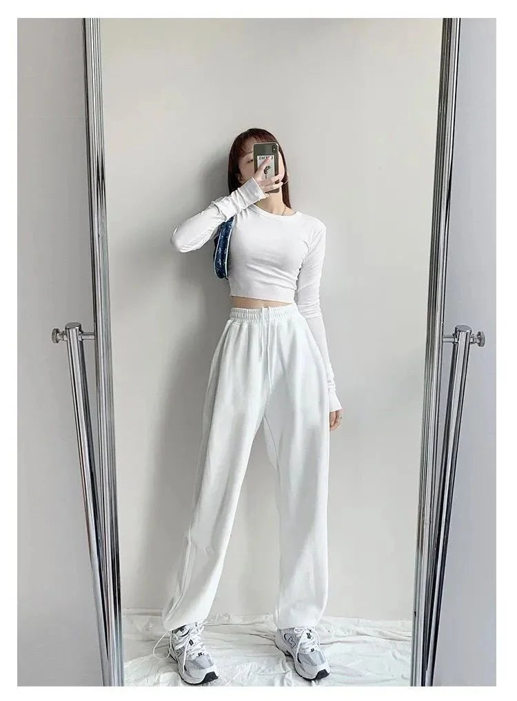 Spring Season Thin High Waist American Letter Loose Sports Pants Women Casual Bottoming Trousers Underwear Women Clothes