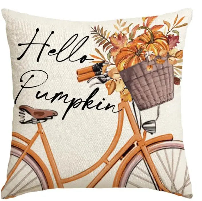 18x18 Inches Autumn Pumpkin Cushion Cover Pillow Cover Thanksgiving Decor Pillowcase Maple Leaves Printed Cushion Case for Couch