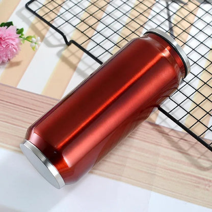 Stainless Steel Cola Thermos, Outdoor Portable Car Thermos Cup, Sublimation Can, Double Layer Straw Cup