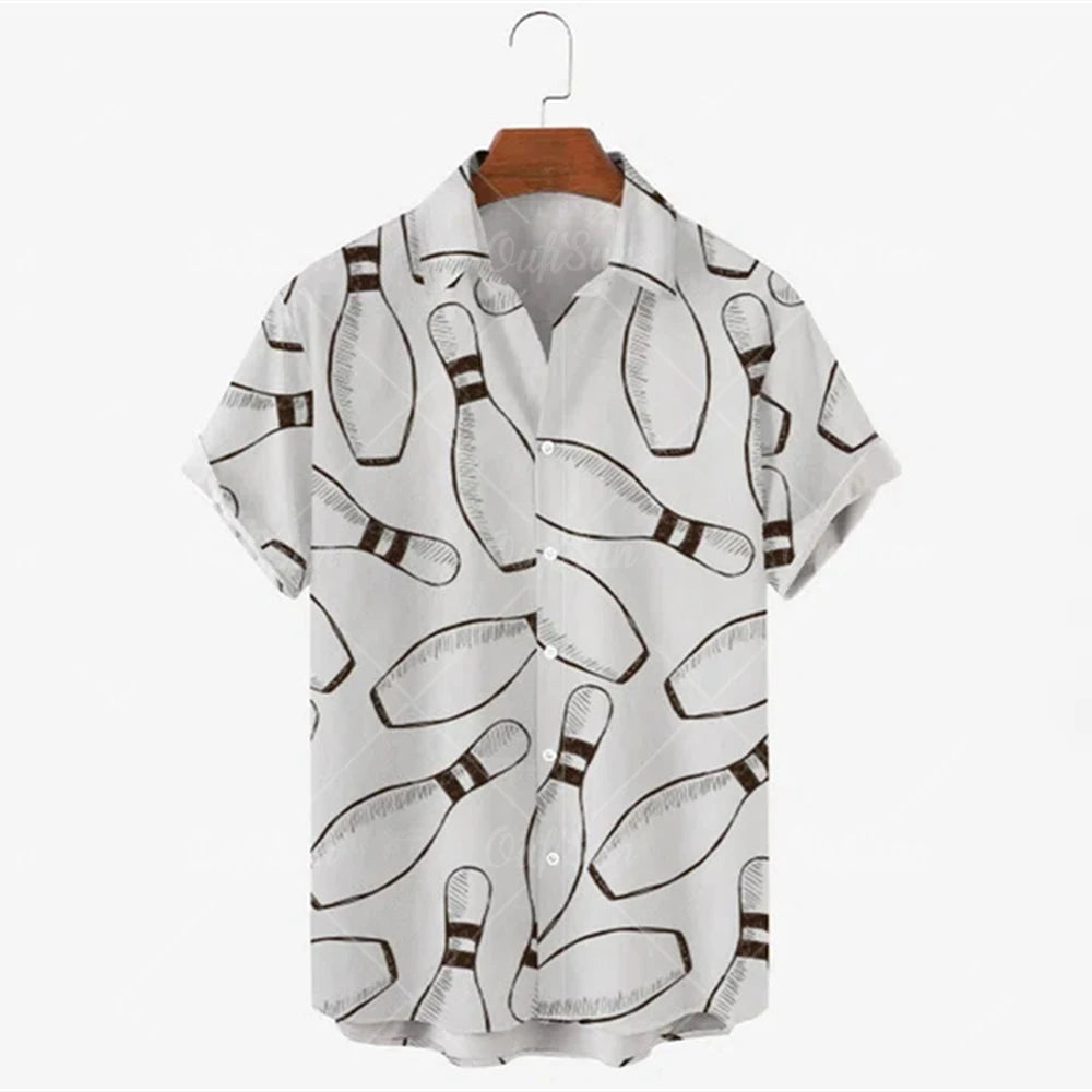 Summer 2024 Men's Short Sleeve Shirts Elegant Design Hawaiian Clothing Classic Fashion Tops