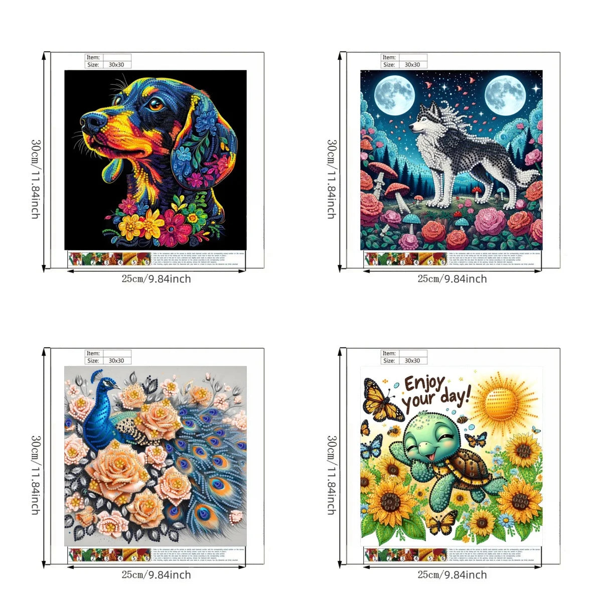 5D DIY a cartoon animal diamond painting kit suitable for Thanksgiving Christmas decoration gift irregular diamond kit craft