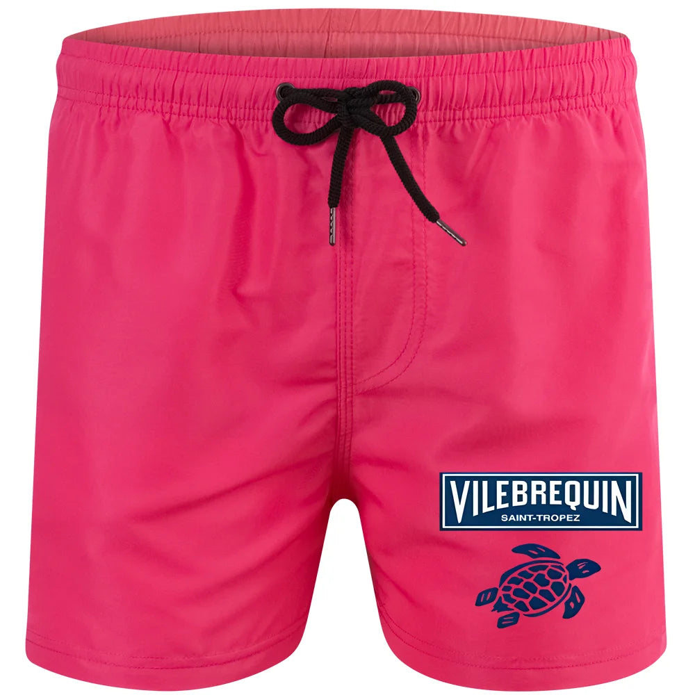 2025 new luxury beach shorts quick-drying men's swimsuit summer swimming trunks sports fitness running three-quarter pants men's
