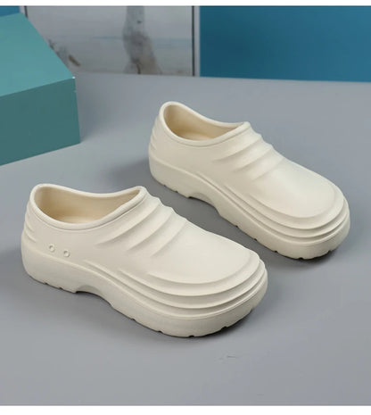 Summer Chef Shoes Anti Slip and Oil Proof Work Shoes Lazy Slippers Casual Trendy Slipper One Step Fashion Garden Shoes For Beach