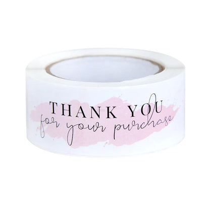 120Pcs/roll Thank You Self-adhesive Label Sticker Rectangular Sealing Stickers Business Bakery Shop Thank Customers Gifts
