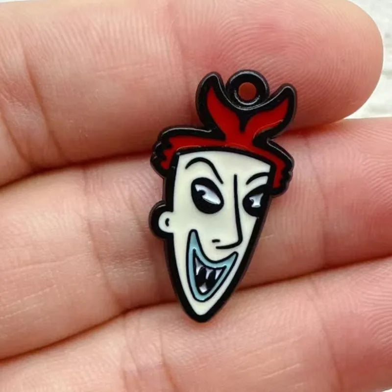 10pcs Halloween Charm Jewelry Accessories Enamel Necklace Earring Pendant Diy Making Supplies Alloy Metal Black Plated