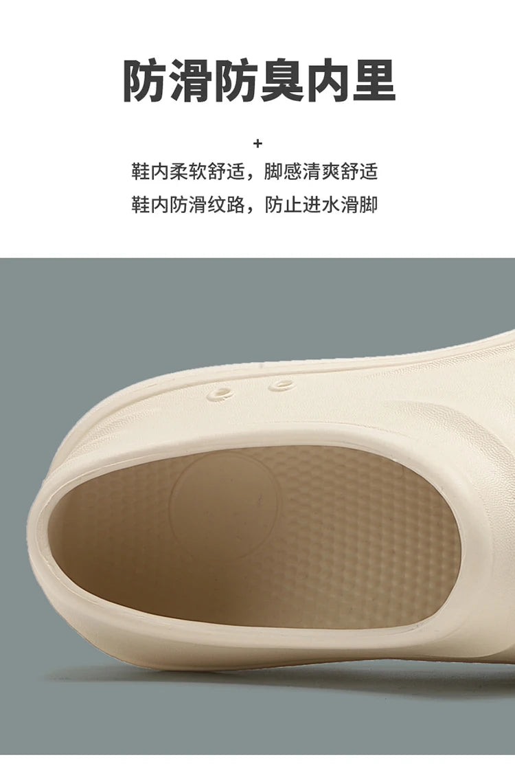 Summer Chef Shoes Anti Slip and Oil Proof Work Shoes Lazy Slippers Casual Trendy Slipper One Step Fashion Garden Shoes For Beach