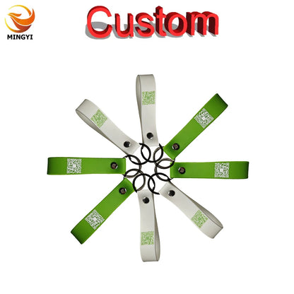 50PCS Custom 20mm Widened Silicone Keyrings Customizable QR Code Personalized Customized Rubber Keychains ID Keytags Car LOGO