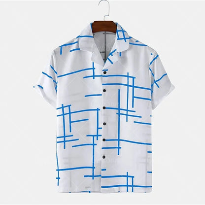 Summer 2024 Men's Short Sleeve Shirts Elegant Design Hawaiian Clothing Classic Fashion Tops