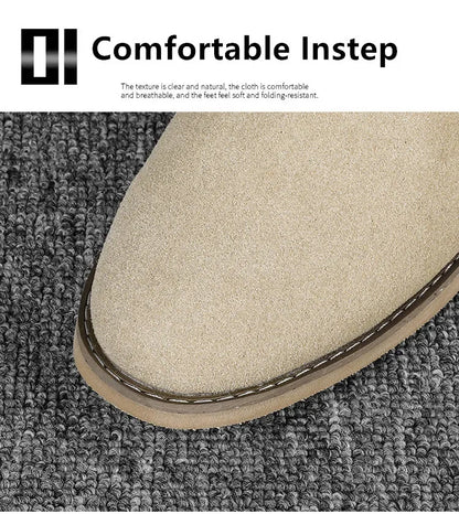 British Style Brown Men’s Suede Leather Boots Comfort Chelsea Boots Men Lace-Up Pointed Ankle Boots For Men botas para hombre