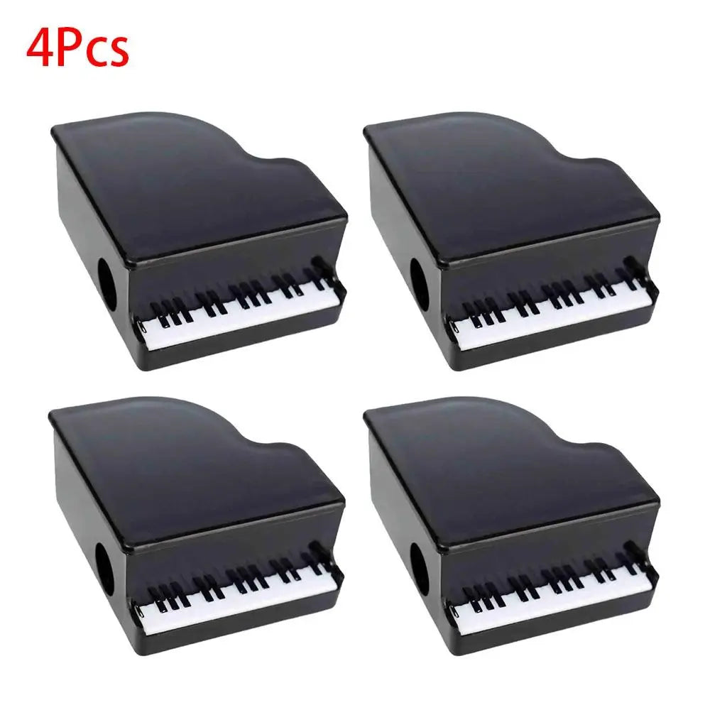 4Pcs Piano Shaped Pencil Sharpener Portable Gift Music Stationery Home Artists Engineers for Sketch Pencils Student Supply