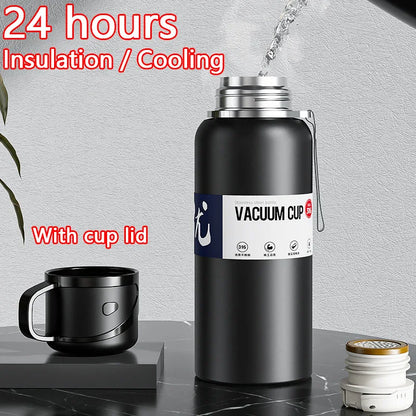 2L Thermal Water Bottle Large Capacity With Straw Stainless Steel Thermos Bottle Cold and Hot Water Bottle Sport Thermos Cup