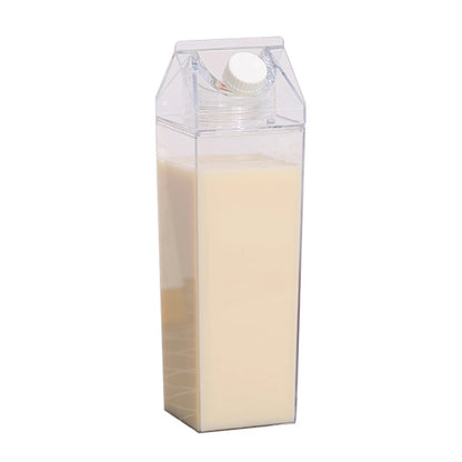 1PCS Random Colorful Transparent Milk Carton Kitchen Water Bottle Portable Box for Milk Juices Water 500ml/1000ml