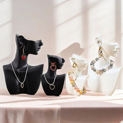 1pc Resin Side Face Mannequin Jewelry Display Stand Head Bust Portrait Necklace BraceletS Earrings Jewellery Storage Rack Holder