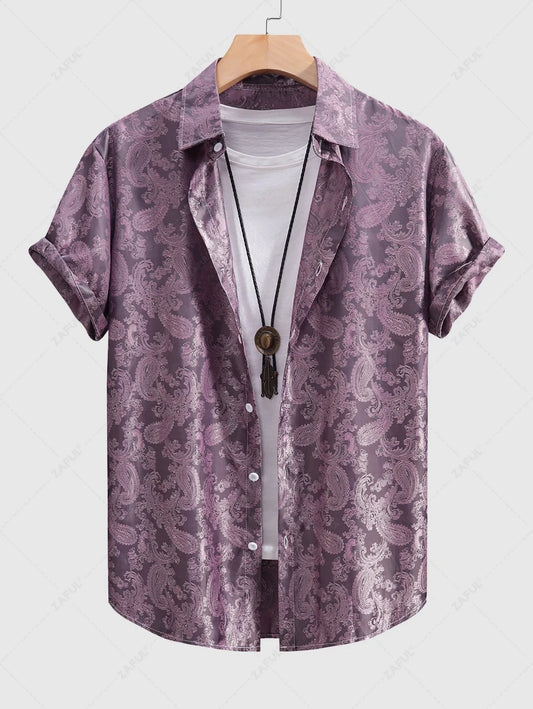 2025 Hawaiian men's summer designer shirt 3d retro paisley print Hawaiian shirt casual short sleeve floral fashion vintage