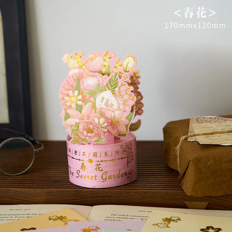 3D Pop UP Flower Greeting Cards Birthday Invitation Card Handmade Butterfly Thank You Postcard Wife Mom Girlfriend Teacher Gifts