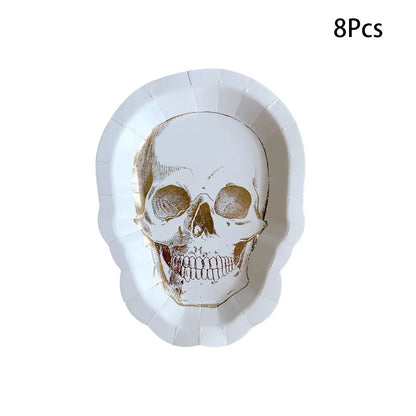 Bat Ghost Disposable Tableware Birthday Party Supplies Skeleton Plate Halloween Party Decoration Supplies