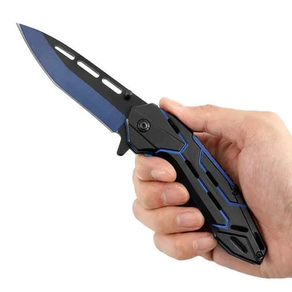 All steel portable folding knife, fruit knife, multifunctional outdoor tactical camping survival knife, hunting tool knife