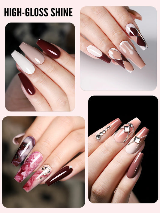 YOKEFELLOW 6Pcs/Set Fall Winter Gel Nail Polish Semi Permanent UV Led Gel Varnish Brown Orange Pumpkin Halloween Christmas Gift