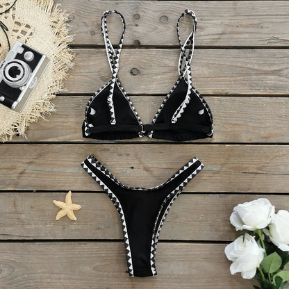 2024 New Sexy Brazilian Bikini Set Women Print Biquini Female Cut Bikinis Swimwear Push Up Swimsuit Bath Suit
